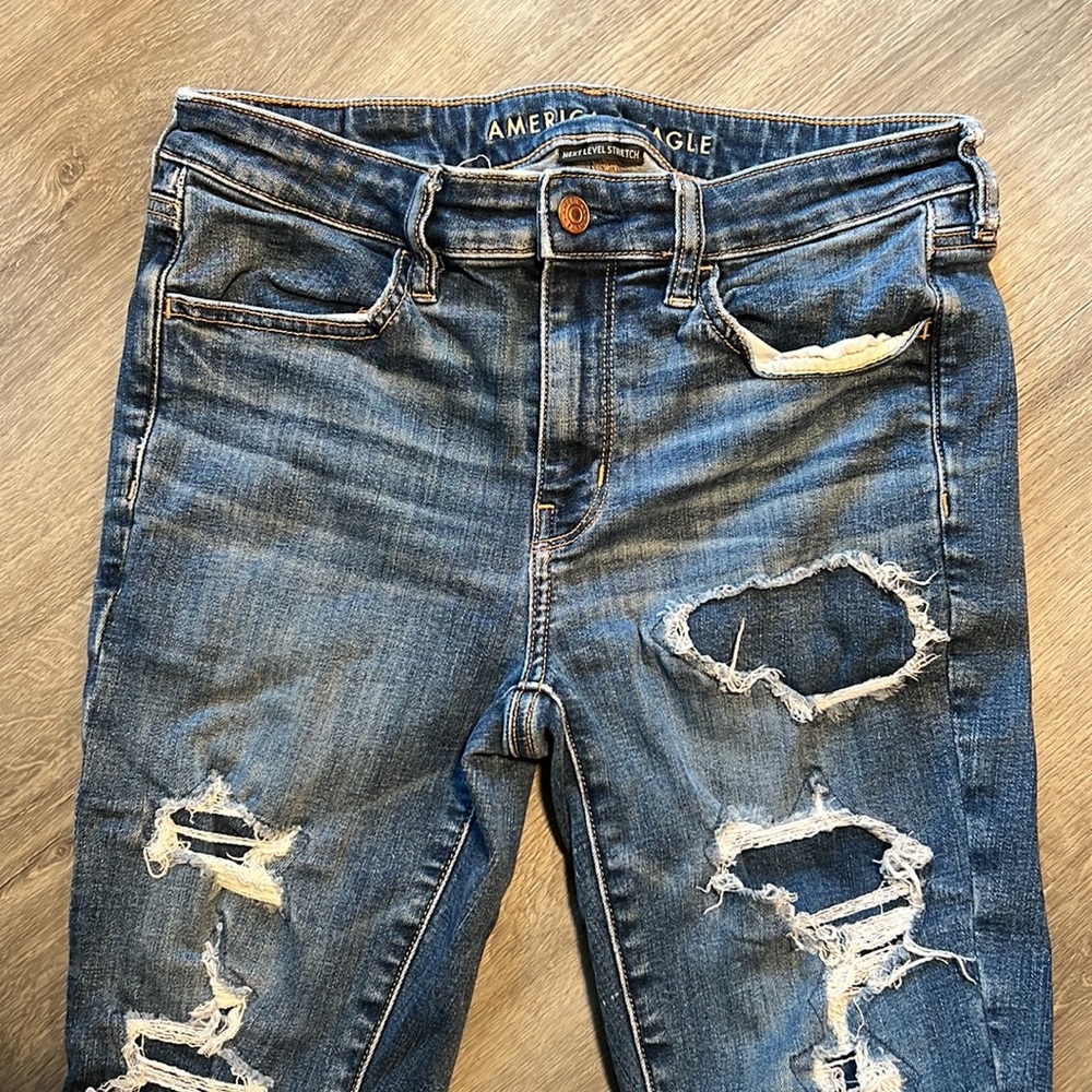 American Eagle Outfitters Next Level Stretch Skinny Distressed Jeans - Picture 4 of 8